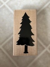 Rubber Stamp Silhouette Pine Trees Christmas Evergreen Winter Solid Print - £12.11 GBP