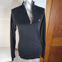 Womans Polo Jeans Company Black 1/4 Zip sweater Size Large - £18.98 GBP