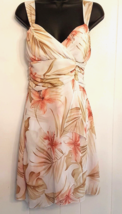 Ruby Rox Sun DRESS Pink Lily Floral Print size 7 Wrap Look Ruched Flowy ... - £15.46 GBP