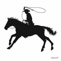 Anewdecals Cowboy Rodeo Silhouette Wall Sticker Decal-Horse Rider Decal ... - $99.00
