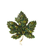 Rhinestone Maple Brooch Vintage Leaf Rhinestone Crystal Pin Accessories ... - £7.86 GBP