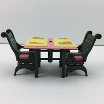 Fisher Price Table Dollhouse Furniture Dining Room Set Chairs Silverware... - $29.99