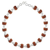 Smart Rosary Beads Bracelet for Men/ Handmade Dual Wire Silver Rudraksha... - $50.00