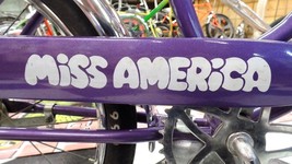 Large White Miss America Chainguard Decal fit Huffy Muscle Bike Bicycle ... - $463.05 MXN