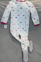Carter&#39;s Girls Footed Fleece Pajamas 4T White with Colorful Bows NWT - $15.83