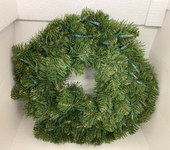 Lighted Artificial 20&quot; Pine Wreath Clear Lights # 32216 - £54.29 GBP