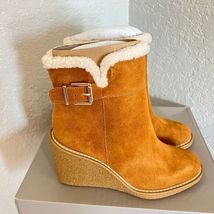 FRANCO SARTO Ulayna Water Resistant Suede Fleece Wedge Bootie, Brown, 11... - $71.20