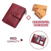 Enuine leather women wallet female coin purs portomonee money bag small card holder red thumb200