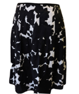 Banana Republic A Line Skirt Black White Floral Pleated Knee Length Care... - £26.67 GBP