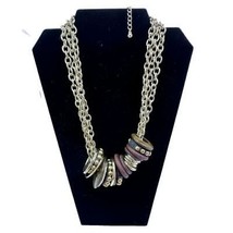 CHICO&#39;S Jenny Neutral Faux Tortoise Shell and Wood Multi-Strand Gold Nec... - $19.43