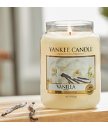 Yankee Candle Vanilla Large 22 oz Scent Glass Jar, spice food fragrance - £25.09 GBP