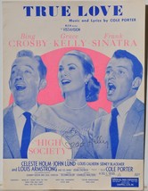 GRACE KELLY SIGNED MUSIC SHEET - Princess Grace - HIGH SOCIETY 9&quot;x 12&quot; w... - £628.41 GBP