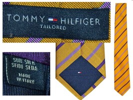 TOMMY HILFIGER Men Tie 100% Silk *HERE WITH DISCOUNT* TO05 T0G - £29.07 GBP