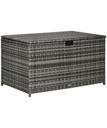 Outsunny 113 Gallon Rattan Waterproof Outdoor Deck Storage Box - Dark Gray - €198,81 EUR