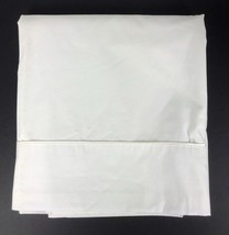 Vintage JC Penney Queen Flat Creamy White Sheet Made in USA Cotton Poly 90x102 - £14.97 GBP