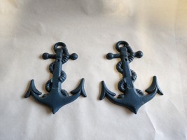 Pair of Cast Iron Anchor Small Hook 7-3/8&quot; tall x 5-3/4&quot; Wide Nautical Décor  - £23.91 GBP