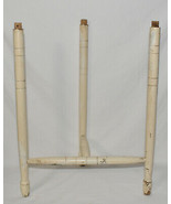 Vintage Solid Wood Table Legs 22&quot; Tall 5pcs 3-Leg Table Base White Paint... - £15.18 GBP