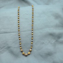 Ball Beads 22k Gold Chain Necklace Indian Handmade Jewelry, White and Ye... - £3,276.69 GBP