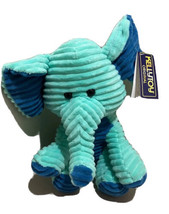 Kellytoy Elephant Plush Ribbed Chenille Teal &amp; Blue Stuffed Original Tag 11 Inch - £10.06 GBP