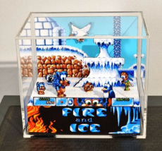 Fire &amp; Ice - 3D Cube Handmade Diorama - Video Games - Shadowbox - £55.13 GBP