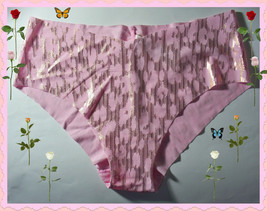 L SPRING Pink Gold Shimmer NO SHOW Seamless Victorias Secret Hiphugger P... - £8.62 GBP
