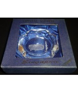 BEAUTIFUL BLOCK CRYSTAL ETCHED DRAGON SINGAPORE ASHTRAY NMB - $11.76
