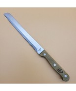 Bread Knife 8&quot; Blade Wood Handle 3 Rivets Stainless Steel Wood Handle Le... - $10.96