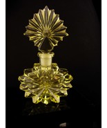 Vintage Yellow Perfume - Crystal  Perfume Bottle art deco sun Gift for m... - $195.00