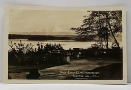 Mount Rainier &amp; Lake Washington Seattle WN RPPC Postcard F13 - £7.79 GBP