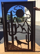 Bird Desert Metal Gate, Modern Metal Gate, Custom Art Pedestrian Walk Thru_36x60 - £907.80 GBP