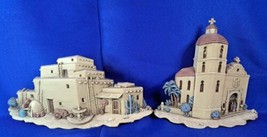 Vtg Set 2 pcs Home Interiors Homco Burwood Southwest Church Adobe Wall P... - £16.48 GBP