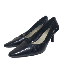Easy Street Womens Black Croc Print Slip On Closed Toe Pumps High Heels ... - $30.00