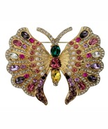 Bellissimo Spilla A Farfalla In Strass Colorata Di Moda - $21.31 CAD