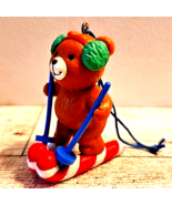 Avon Teddy Bear Skiing Candy Cane Ornament Frosty Treats Christmas Holid... - £10.43 GBP