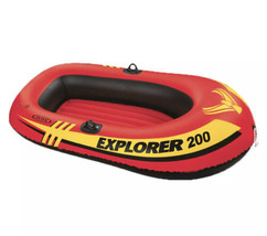 Intex Red Oval Explorer 200 Inflatable 2-Person River Pool Boat Raft Set Oars - £43.25 GBP