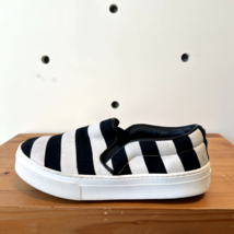 36 / 6 US - Celine Black &amp; White Striped Canvas Slip On Sneakers Shoes 0... - $175.00