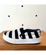 36 / 6 US - Celine Black & White Striped Canvas Slip On Sneakers Shoes 0307MD - £137.84 GBP