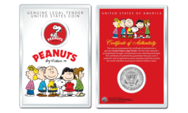 Peanuts Snoopy Laughing Official Jfk Half Dollar U.S. Coin In Premium Holder - £8.12 GBP
