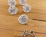 5 Knobs Drawer Pulls Distressed White Cast Iron Filigree Decorative Anti... - $15.99