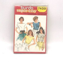 UNCUT Vintage Sewing PATTERN Burda 7459, Super Easy 1980s Misses Tops, S... - $18.39