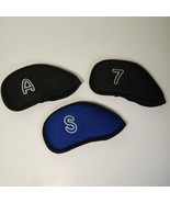 3 pcs Meshy Golf Iron Club Approach Wedge  Head Covers 7,A,S Fit All Brands - £7.18 GBP