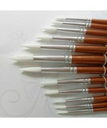 Paint Brush Set 12pcs Round Shape Nylon Hair Handle Acrylic Painting Sup... - $19.01