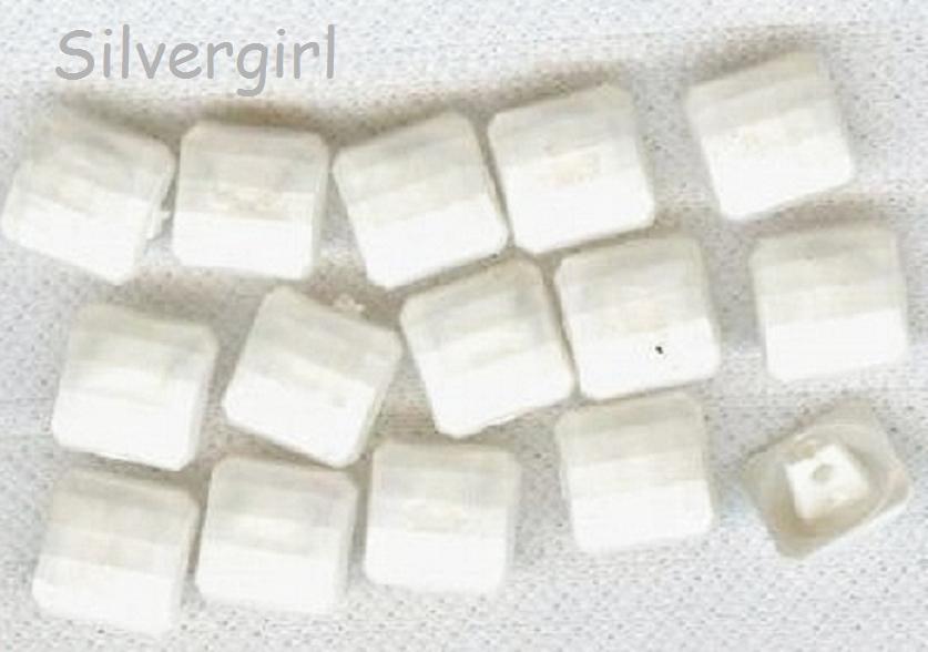 Set of 15 Square Pearly Plastic Buttons - $5.99