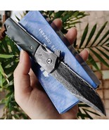 Sitivien ST234 Real VG 10 Damascus Steel Ebony Handle Ball Bearing Foldi... - $73.26