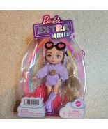 Barbie Extra Minis Fluffy Purple Dress 6-Inch Doll NEW - $184.54 MXN