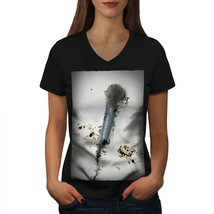 Singer Microphone Music Shirt Voice Technology Women V-Neck T-shirt - $12.99