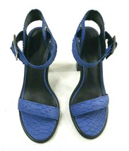 Tibi Blue Snakeskin Embossed Leather Strap Sandals High Heel Shoes EU 40... - £40.64 GBP