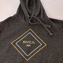 RVCA Men's Gray Drawstring Pullover Hoodie Sweatshirt Measured Chest 48" image 4