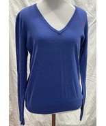 Polo Ralph Lauren Sweater Womens M Pullover V Neck Blue Long Sleeve Tigh... - €23,07 EUR