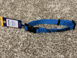 Top Paw Nylon Blue Adjustable Dog Collar Large - 14&quot; To 20&quot; (35.5 Cm - 50.8 Cm) - £3.08 GBP